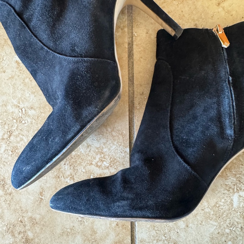 Sam Edelman Black Suede Heeled Boots - Picture 3 of 5